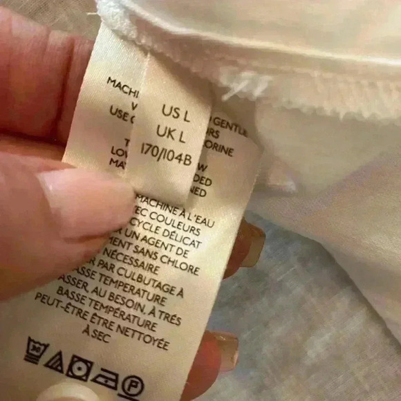 Pilcro Womens Linen Viscose White Feminine Ruffle Button Down Blouse large - Picture 10 of 16